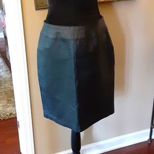 Laura Leigh Ltd black leather pencil skirt banded waistband Lined size 8…EUC